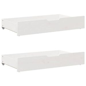 vidaXL Cajones debajo cama con ruedas 2 uds madera maciza pino blanco