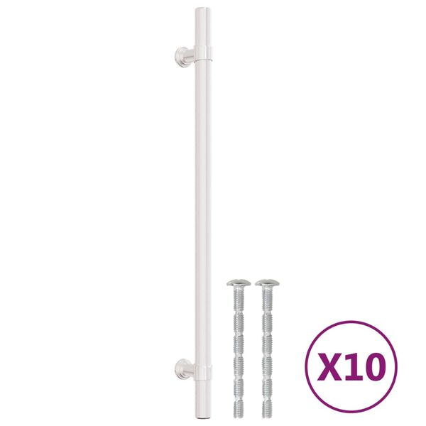 vidaXL Tiradores para armarios 10 uds acero inoxidable plateado 224 mm