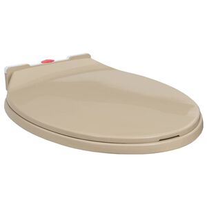 vidaXL Tapa de v&aacute;ter con cierre suave desenganche r&aacute;pido ovalada beige