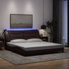 vidaXL Estructura de cama con LED sin colch&oacute;n Hvar marr&oacute;n oscuro 180x200 cm