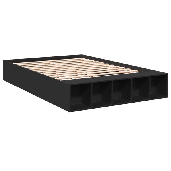 vidaXL Estructura de cama madera de ingeniería negra 120x190 cm