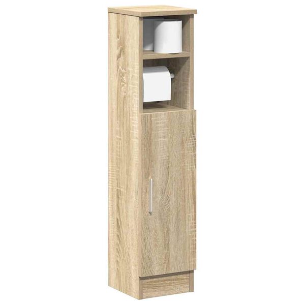 vidaXL Mueble de ba&ntilde;o con portarrollos roble Sonoma 20,5x22x90 cm