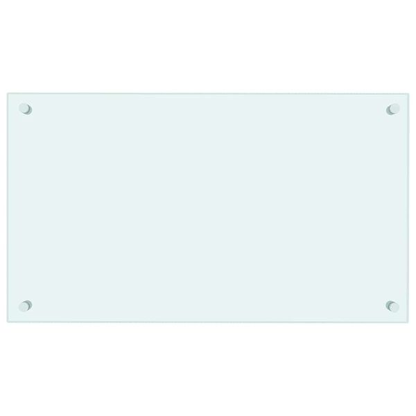 vidaXL Protecci&oacute;n salpicaduras cocina vidrio templado color leche 70x40 cm