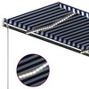 vidaXL Toldo manual retr&aacute;ctil con LED azul y blanco 3,5x2,5 m