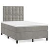 vidaXL Cama box spring con colch&oacute;n terciopelo gris claro 120x190 cm