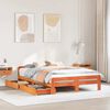 vidaXL Cama sin colch&oacute;n madera maciza de pino marr&oacute;n cera 140x200 cm