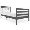 vidaXL Estructura de cama sin colch&oacute;n madera maciza gris 90x200 cm