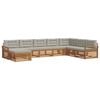 vidaXL Conjunto de sof&aacute;s de exterior 8 uds. Gris Natural y Claro