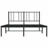 vidaXL Estructura cama sin colch&oacute;n con cabecero metal negro 120x190 cm
