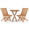 vidaXL Juego de comedor para jard&iacute;n 3 piezas madera maciza de teca