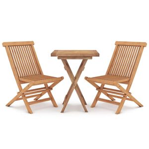 vidaXL Juego de comedor para jard&iacute;n 3 piezas madera maciza de teca