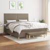 vidaXL Cama box spring con colch&oacute;n tela gris taupe 180x200 cm