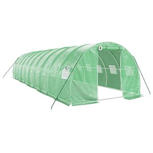 vidaXL Invernadero con estructura de acero verde 30 m&sup2; 10x3x2 m