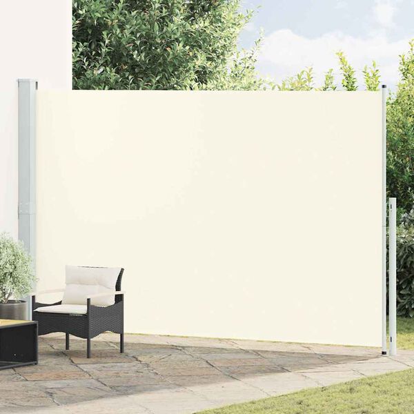 vidaXL Toldo lateral retr&aacute;ctil para patio crema 220x500 cm