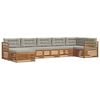 vidaXL Conjunto de sof&aacute;s de exterior 7 uds. Gris Natural y Claro