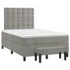 vidaXL Cama box spring con colch&oacute;n terciopelo gris claro 120x200 cm