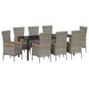 vidaXL Conjunto de Comedor de Jard&iacute;n 9 uds. Gris