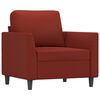 vidaXL Sill&oacute;n con taburete cuero sint&eacute;tico rojo tinto 60 cm