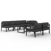 vidaXL Set muebles de jard&iacute;n 8 pzas y cojines aluminio gris antracita