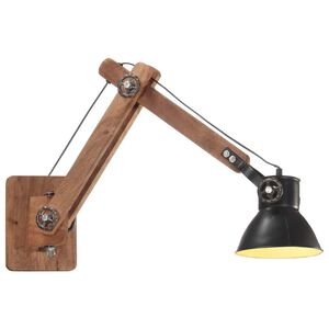 vidaXL L&aacute;mpara de pared redonda estilo industrial negra E27