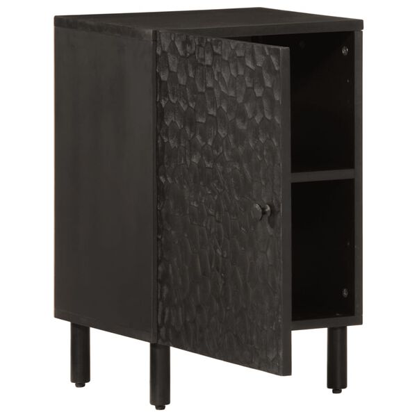vidaXL Mueble de baño de madera maciza de mango negro 38x33x58 cm