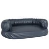 vidaXL Cama para perros de espuma cuero sint&eacute;tico azul oscuro 75x53 cm