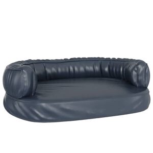 vidaXL Cama para perros de espuma cuero sint&eacute;tico azul oscuro 75x53 cm