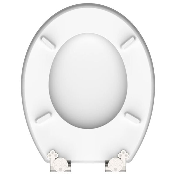 SCH&Uuml;TTE Asiento de inodoro con cierre suave GREY STEEL MDF con brillo