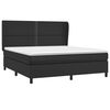 vidaXL Cama box spring con colch&oacute;n cuero sint&eacute;tico negro 160x200 cm