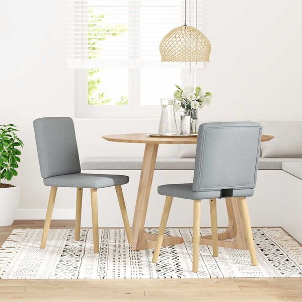 vidaXL Sillas de comedor giratorias 2 unidades tela gris claro