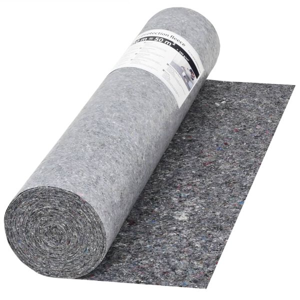 vidaXL Fieltro antideslizante de pintor 50 m 280 g/m&sup2; gris