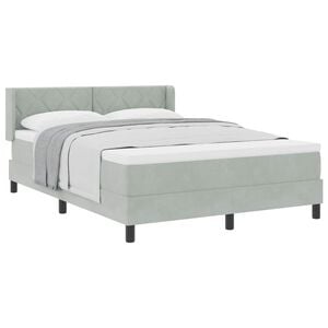 vidaXL Cama tipo Box Spring Manual Gris Claro 190 x 140 cm Terciopelo