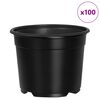 vidaXL Maceta de flores 100 pcs Negro &Oslash; 15 x 12.5 cm Pl&aacute;stico