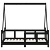 vidaXL Estructura de cama para ni&ntilde;os madera de pino negro 70x140 cm
