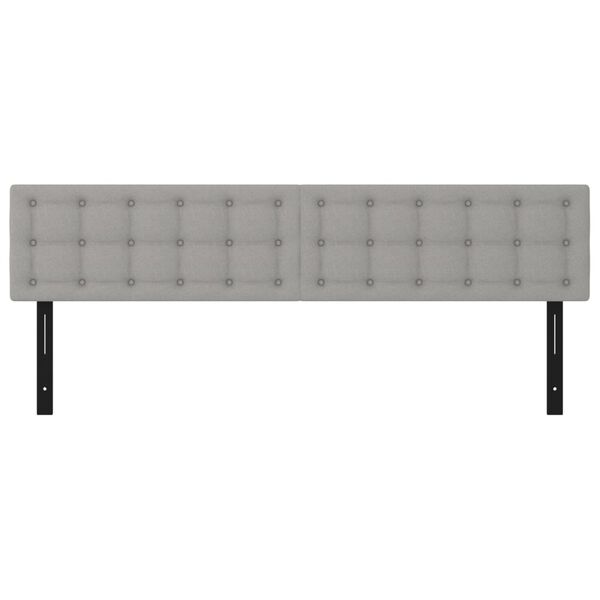 vidaXL Cabeceros 2 unidades de tela gris claro 90x5x78/88 cm