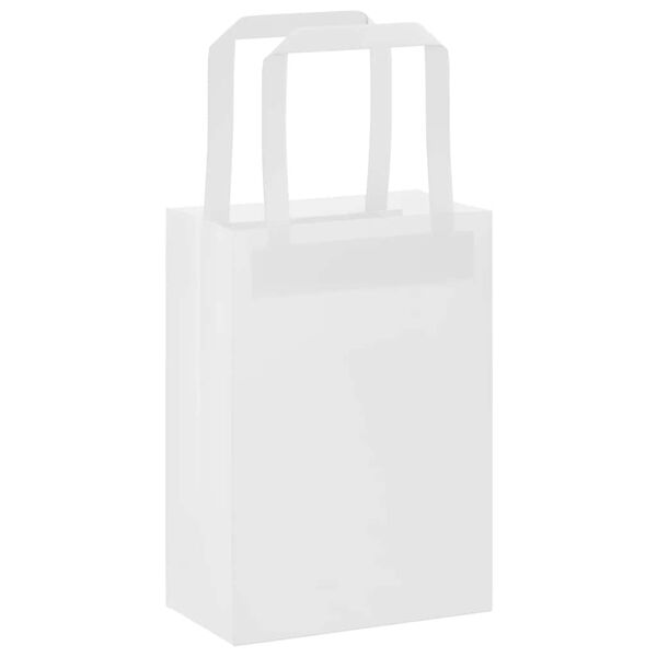vidaXL Bolsas de papel con asas 250 uds blanca 15x8x21 cm