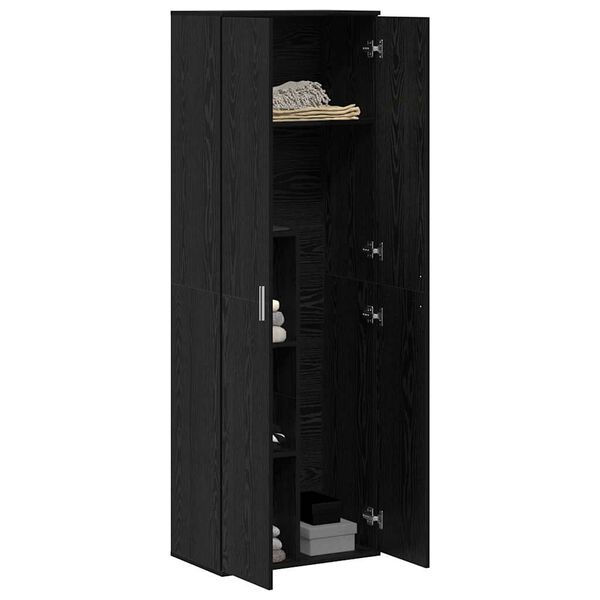 vidaXL Highboard Roble negro 60 x 35 x 180 cm Madera contrachapada