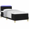 vidaXL Cama Box Spring LED con tiras LED Negro 100 x 200 cm tela