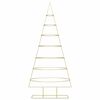 vidaXL Árbol de Navidad de metal con soporte Dorado 210 cm