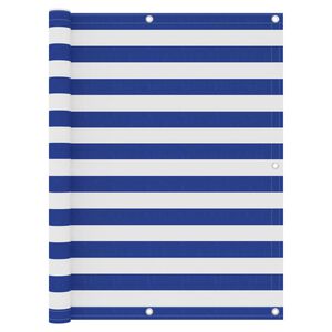 vidaXL Toldo para balc&oacute;n tela oxford blanco y azul 120x300 cm