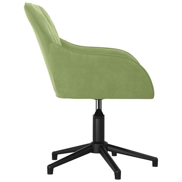 vidaXL Silla de oficina giratoria de terciopelo verde claro