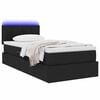 vidaXL Cama con almacenamiento y LED con LED Negro 100 x 200 cm tela