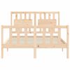 vidaXL Estructura de cama de matrimonio con cabecero madera maciza