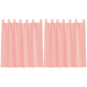 vidaXL Cortinas de gasa con bolsillos para varillas 2 uds. rosa