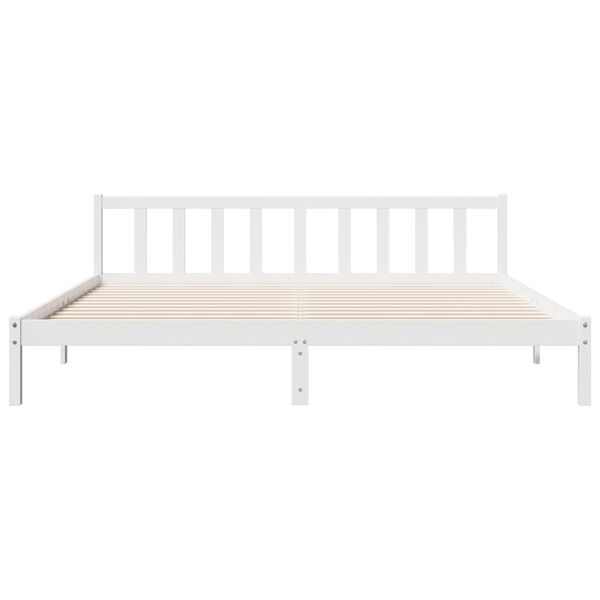 vidaXL Cama extralarga sin colchón madera maciza pino blanca 180x220cm