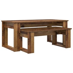 vidaXL Juego de Mesas de Centro 2 uds. Madera vieja 100 x 50 x 42 cm