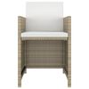 vidaXL Set comedor de jard&iacute;n 3 pzas con cojines rat&aacute;n sint&eacute;tico beige