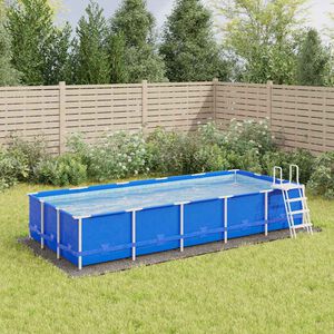 vidaXL Tapiz de suelo piscina geotextil poli&eacute;ster gris claro 550x280cm