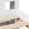 vidaXL Cama con estanter&iacute;a sin colch&oacute;n madera maciza blanco 90x200 cm