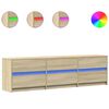 vidaXL Mueble de TV LED madera de ingenier&iacute;a roble Sonoma 180x34x50 cm